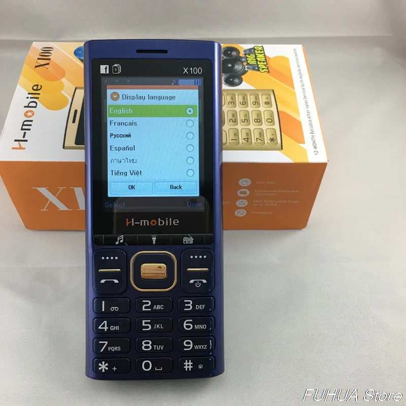 H Mobile X100 три sim карты режима ожидания большой фонарь динамик Вибрация радио 3800 мАч