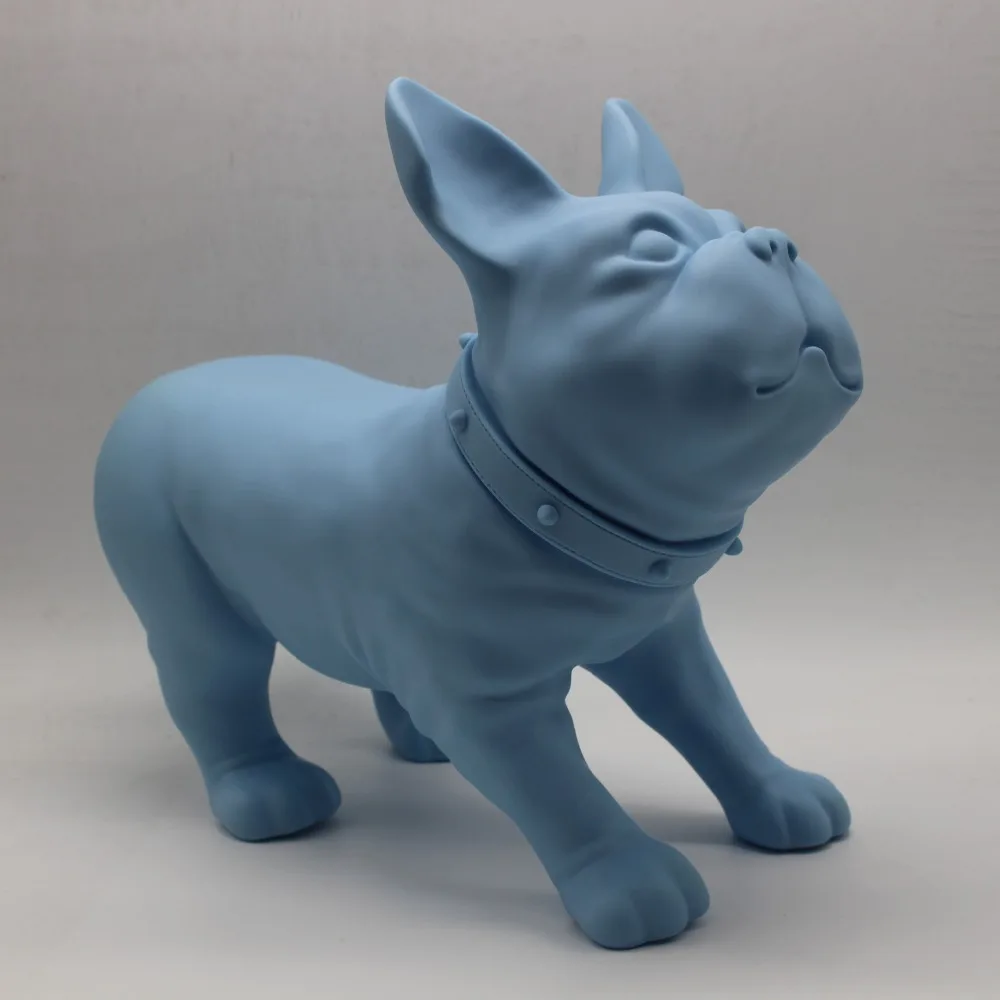 Синий пластиковый Французский бульдог манекен собаки продажи для магазина домашних животных дисплей