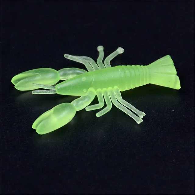 New 10pcs Artificial Soft Bait fake Fluorescent green crayfish Worms Lifelike Fishy Small Lures