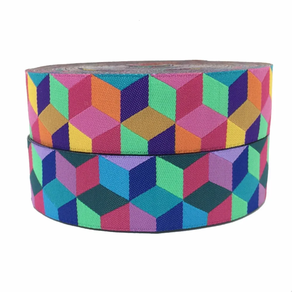 

ZERZEEMOOY 1" 25MM 5YARD 2017 NEW Colour Mosaic Woven Jacquard Ribbon