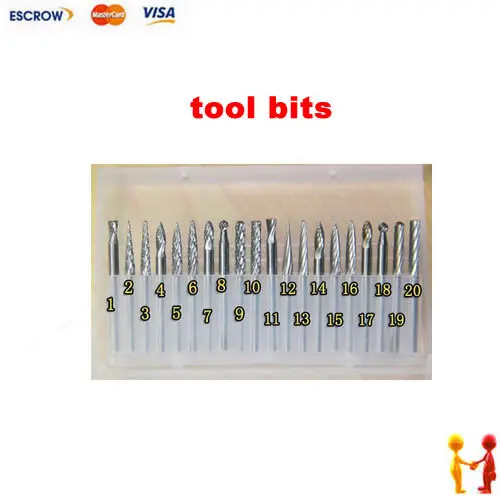 

20pcs/lot Tungsten Rotary File/Burr suit 3X3mm reamer drill tool bits endmill router bit milling cutters