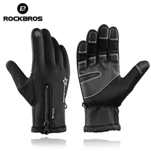 ROCKBROS Thermal Ski font b Gloves b font Winter Fleece Waterproof Snowboard font b Gloves b