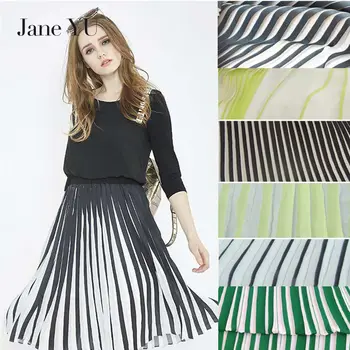 

JaneYU 2019 Chiffon Fabric Small or Big pleating black and white New arrival crepe chiffon lace fabric