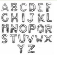 Cheap 16 Inch Letter Float Balls Air Foil Silver Alphabet ABC A Z Balloon For Wedding
