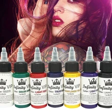 7 цветов Набор чернила для перманентного татуажа набор 1 унций 30 мл/бутылка пигментные чернила для татуировки для тату Макияж Красота кожи тела Искусство