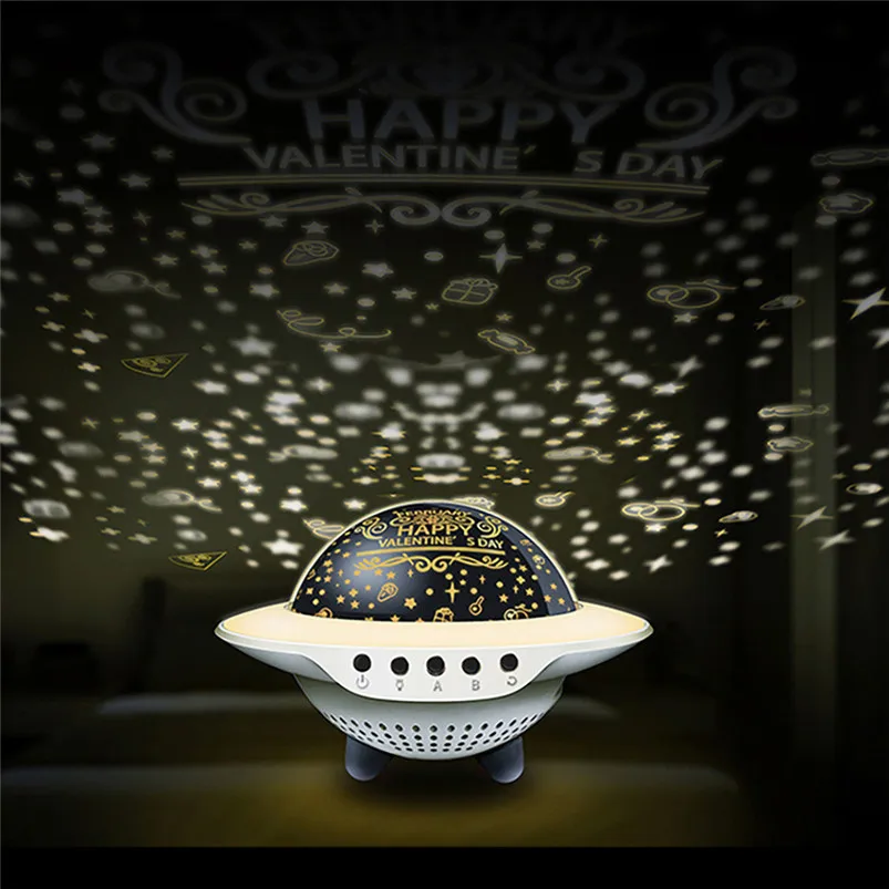 UFO Star Projector Lamp Sleep Night Light Rotating Lamp Bluetooth Version ABS Night Light 3 Brightness Lamparas 40AP0319