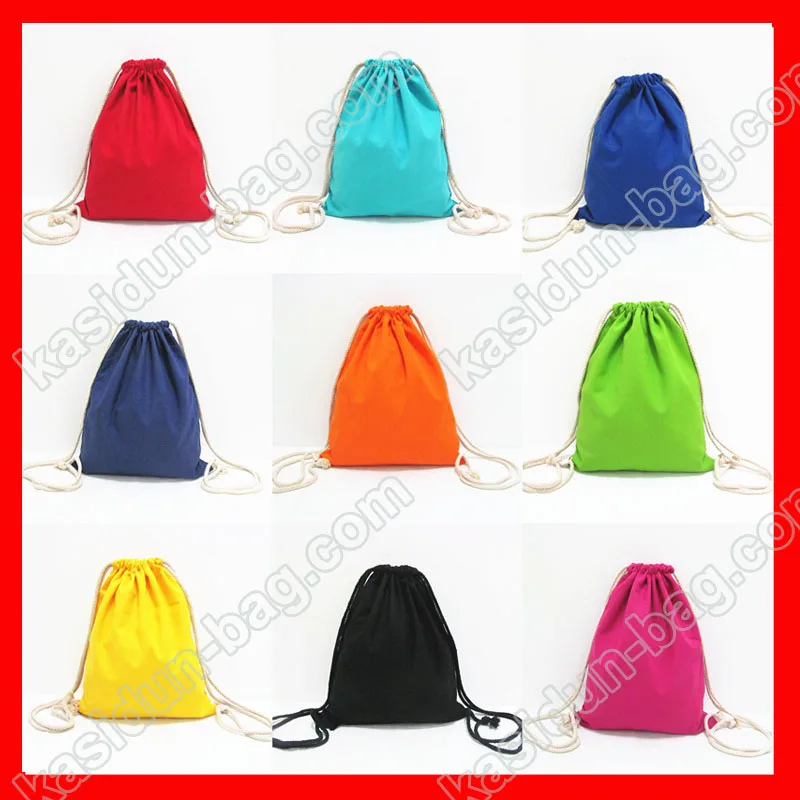 (100pcs/lot) size 24x32cm blank cotton canvas drawstring backpack for