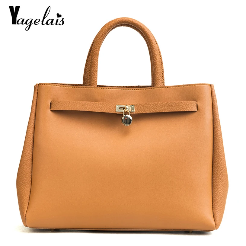

Brand Women's Bags Shoulder Bag Female Handbag Luxury Vintage Woman Tote PU Leather Handbags Solid Hasp Shopping Bags 2019