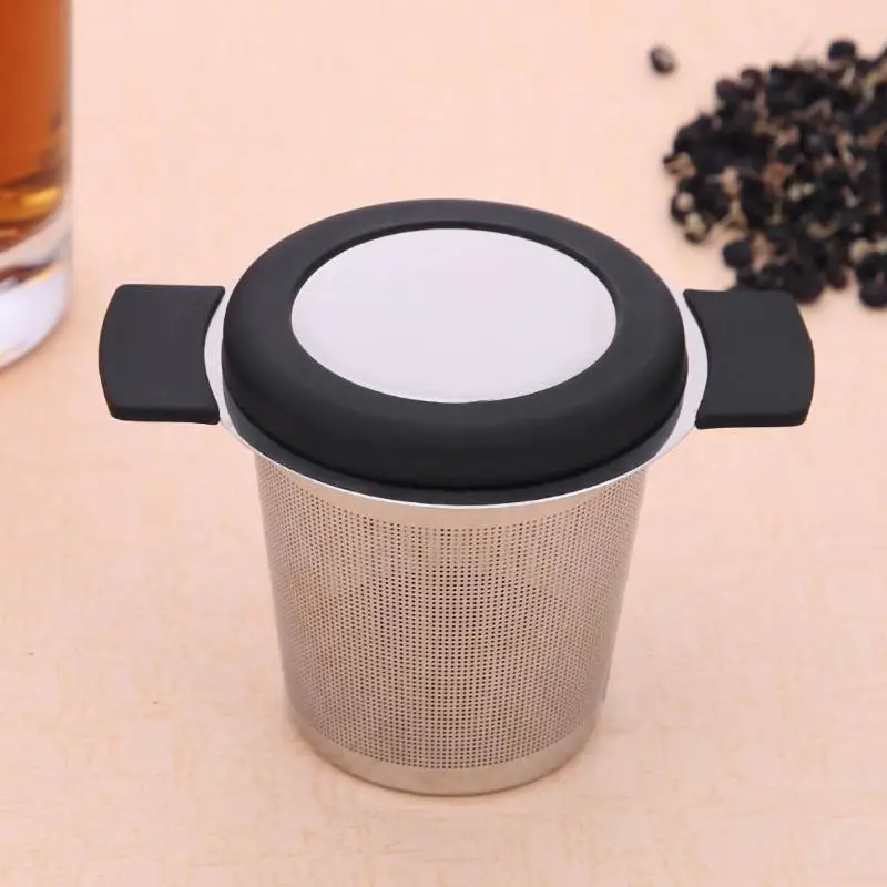 Многоразовая нержавеющая сталь чайная корзинка для заварки тонкий сетчатый фильтр для чая с 2 ручками крышкой чай и фильтры для кофе для рассыпной чай