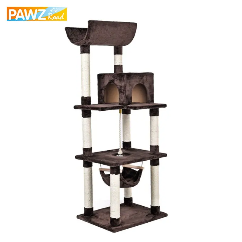New H161cm Cat Toys Climbing Tree for Cat Fun Scratching Solid Wood for