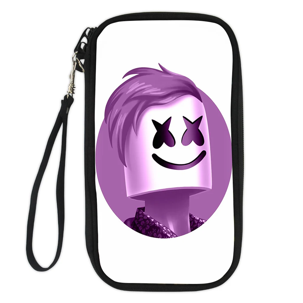 

Noisydesigns Travel Passport Wallet Hand Holding Bag Crossbody Bag Marshmello Printing Multifunction Credit Card Package