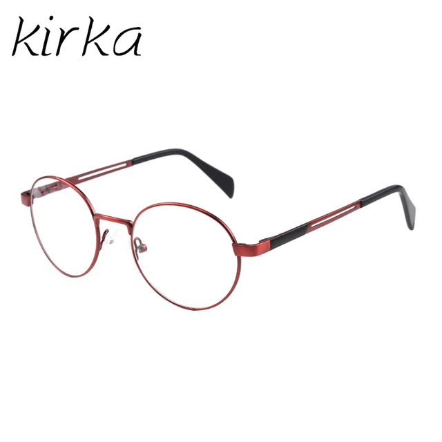 Kirka Designer Red Eyeglasses Frames Men Fashionable Round Glasses