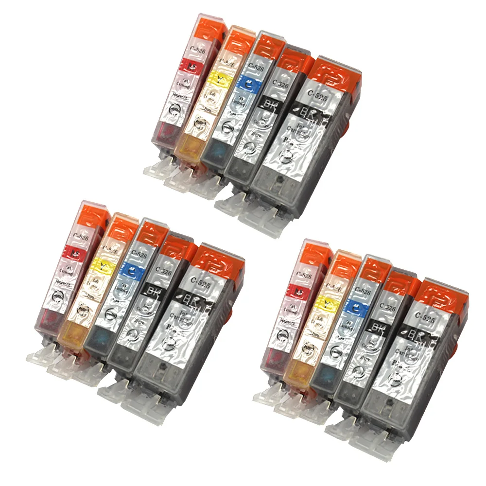 15 шт. PGI 525 CLI 526 картридж для canon PIXMA IP4850 IP4950 IX6550 MG5150 MG5250 MG5350 MG6140 MX715 MX885 MX895 принтер