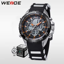 WEIDE  casual genuine Original Brand Men's Sport  Watches Analog Digital Dual Movement  Waterproof Silicone Strap Gift For Men