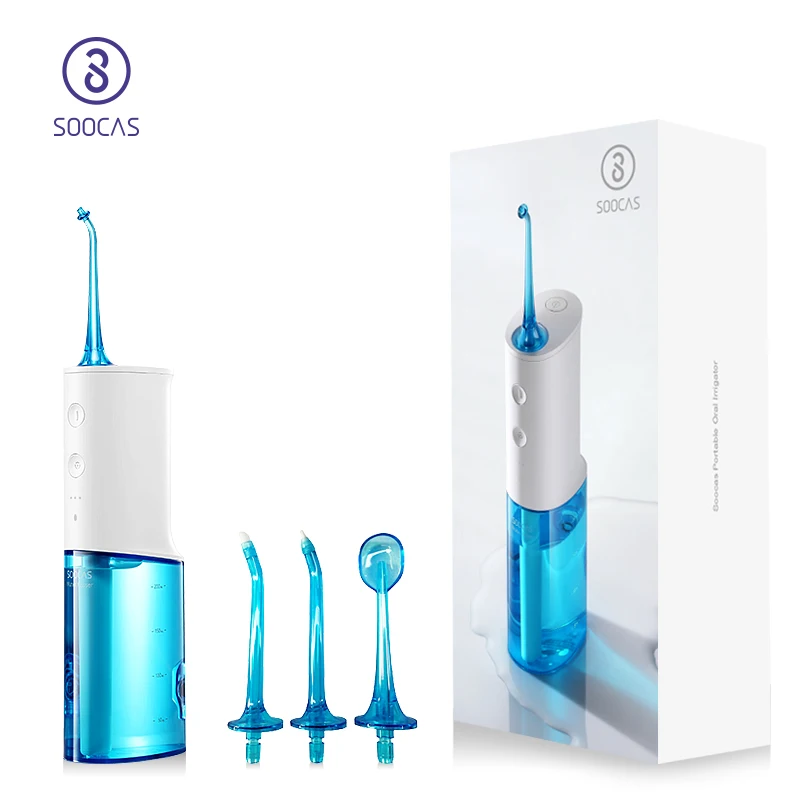 

YOUPIN SOOCAS W3 Portable Oral Irrigator Dental Electric Water Flosser Waterproof USB Rechargeable Mouth Cleaner With 4 Nozzles