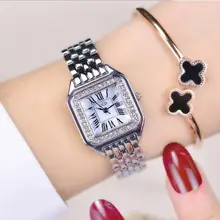 Простое квадратное кольцо, бриллиантовый кристалл, циферблат, водонепроницаемые женские часы-браслет, роскошный бренд, модные кварцевые женские часы, ювелирные изделия для платья