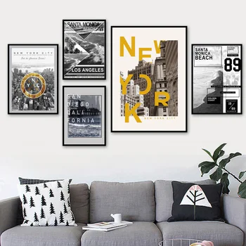 

New York City Bridge Beach Sea Nordic Posters And Prints Wall Art Canvas Painting Decoration Pictures For Living Room Home Decor