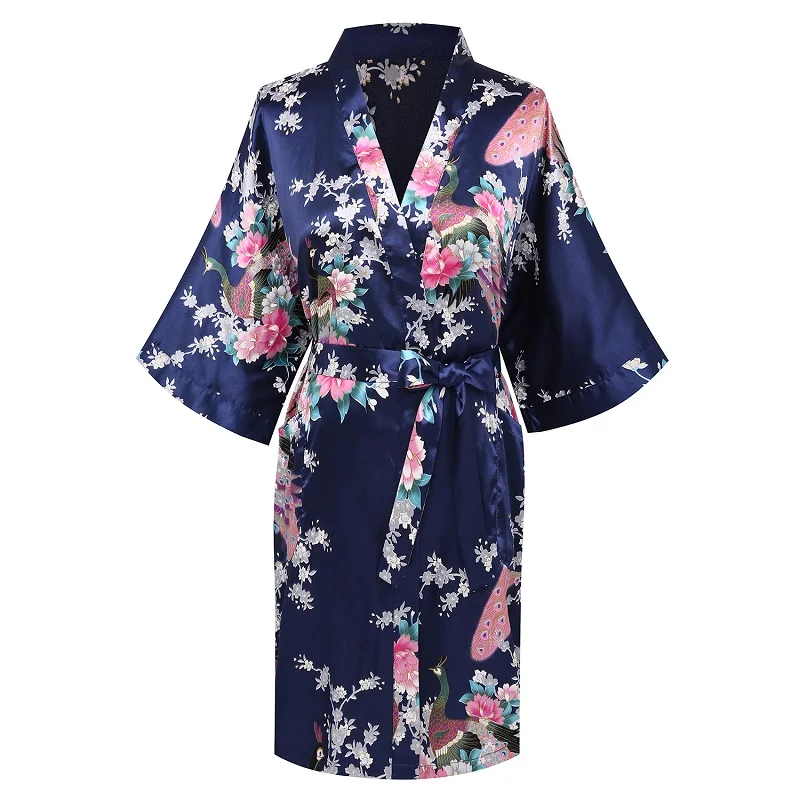 Download Aliexpress.com : Buy Women's Short Kimono Robe Peacock ...