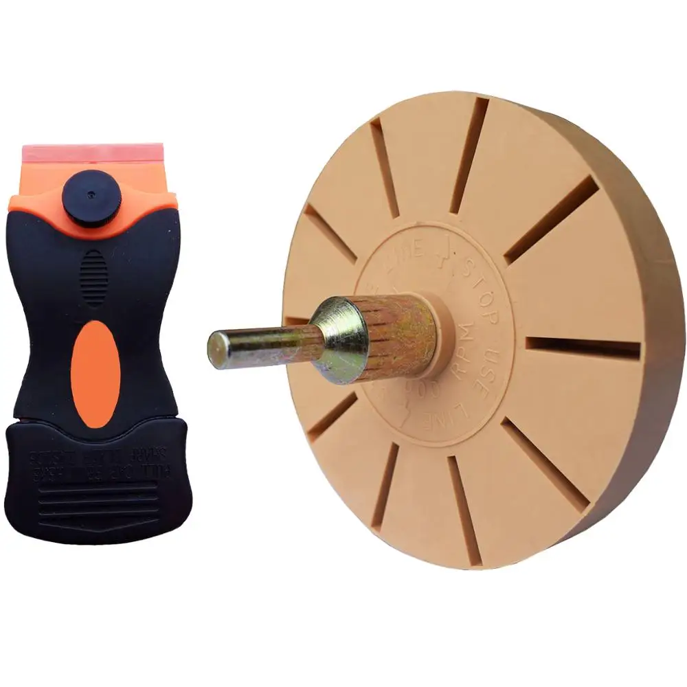 

3.5inch Eraser Wheel Rubber Decals Paint Labels Scraper Removal Tool for Auto Window Glass Tint Vinyl Tool NO Scratched E23+E15