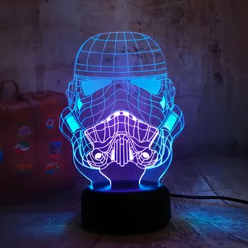 

Cool Mixed Dual Color Star Wars Imperial 3D LED Night Light RGB Sleep Desk Lamp Bedroom Decor Fans Christmas Boy Gift Kid Toys