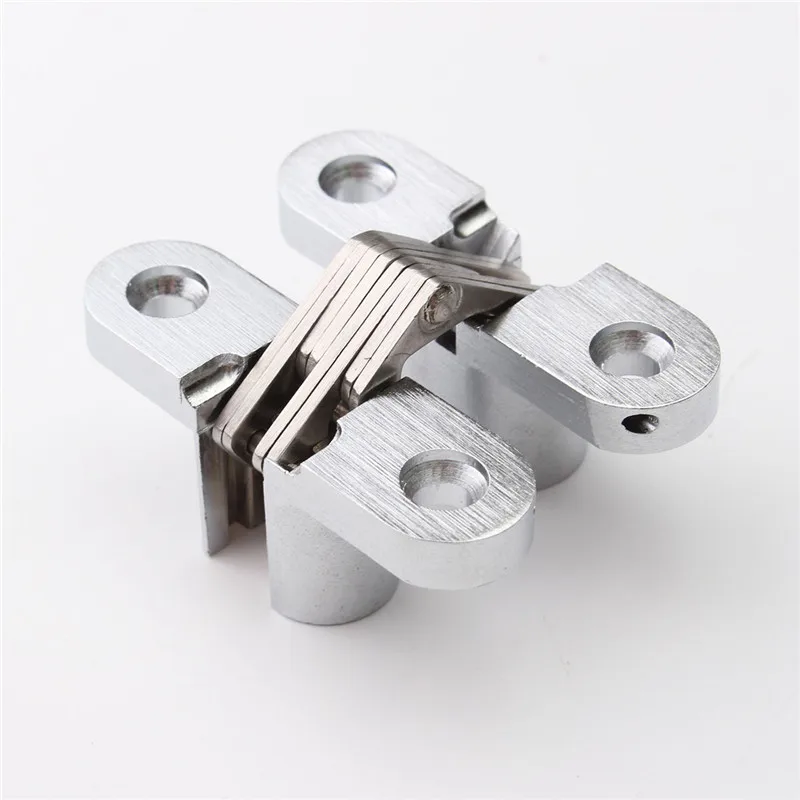 

MTGATHER 304 Stainless Steel Hidden Hinges 13x45MM Invisible Concealed Cross Door Hinge Bearing 20KG With Screw