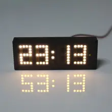Светодиодный светодиодные Матричные часы температура напряжение дисплей 4,0~ 25 в Multi-function 3in1 часы с градусником вольтметр