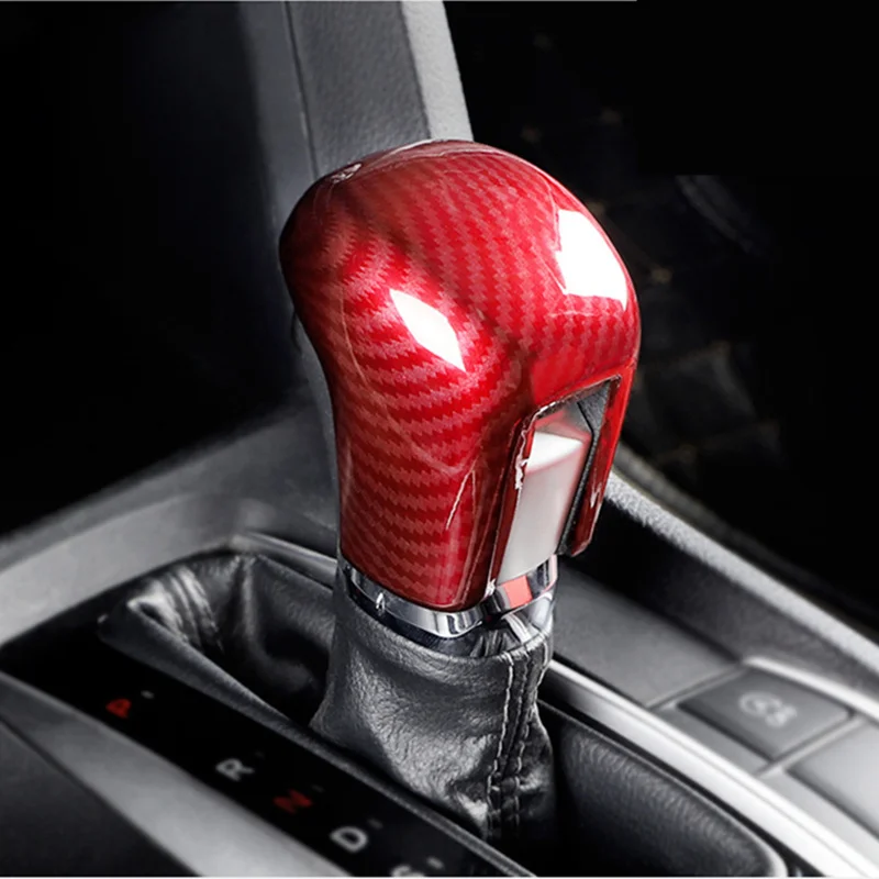 Non-slip Carbon stripe ABS Car Gear Head Shift Knob Cover Gear Shift Handle Ball Collars For Honda New Civic