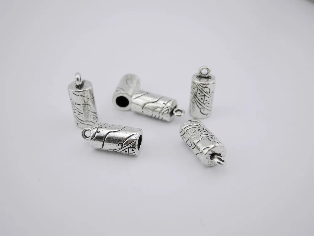 10sets/20pcs Dia.4.6mm Antique Silver Curved Round Jewelry End Caps