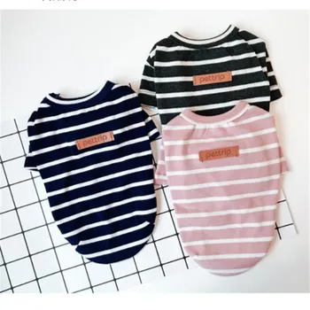 

3 Colors Striped Dog Hoodies Cotton Hoodie For Small Dogs Bichon Teddy Pet Puppy Dog Cat Clothes Sweatshirt Sportswear Clothing