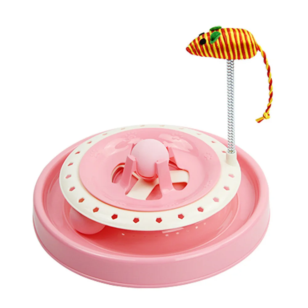 Pink Пластиковые кошки погоня роликовые игрушки котенок двойной слой орбита прокатки мяч погоня игры MJJ88 - Цвет: Pink