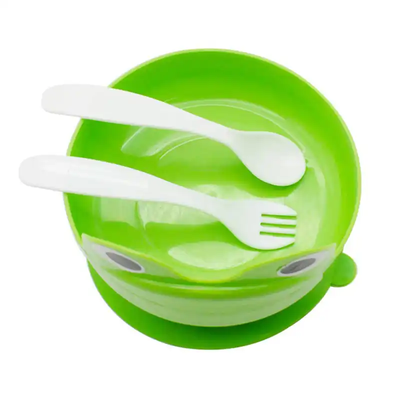 Plastic Cute Frog Shape Pet Dog Bowl With Suction Cup Food Water