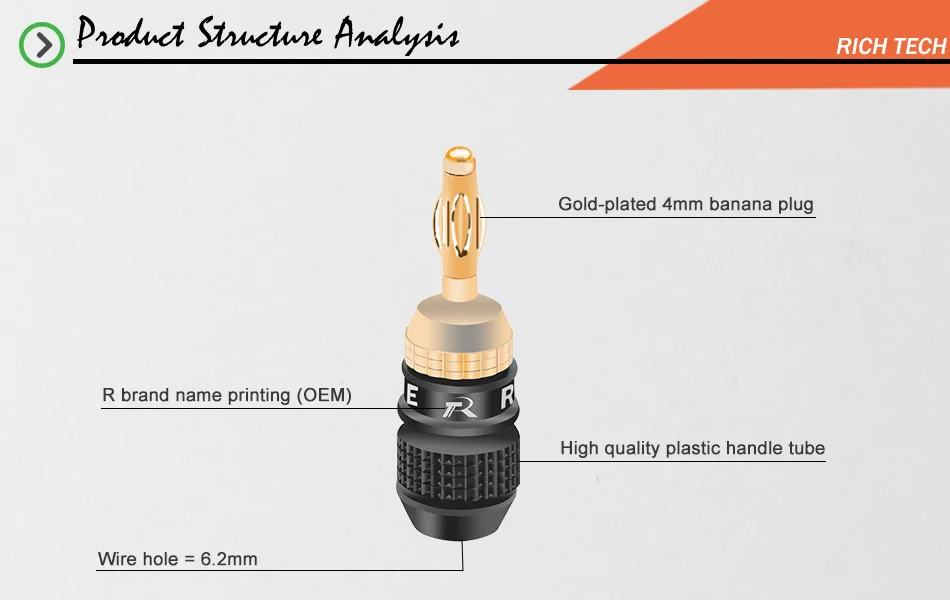 2 шт. Большая распродажа R Разъем типа "банан" динамик устойчивый к коррозии Разъем типа "банан" для аудио-видео усилителя акустический кабель Jack