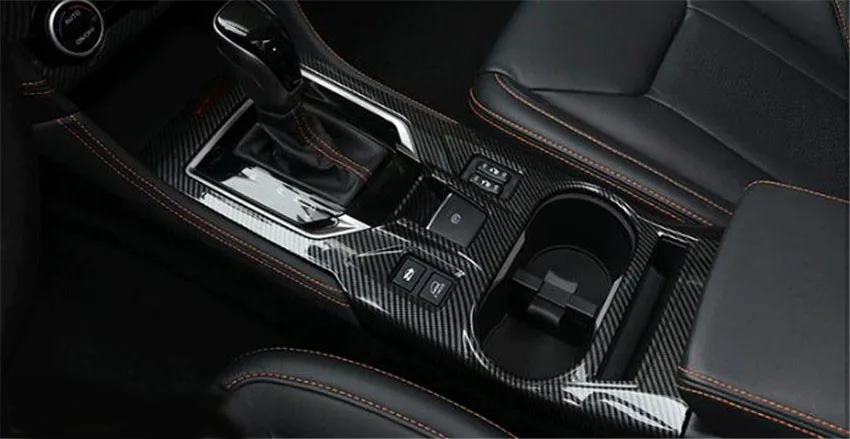 Шт. 1 шт. ABS углерода волокно зерна центральный управление стекло чашки панель украшения чехол для 2018 Subaru XV автомобиля интимные аксессуары
