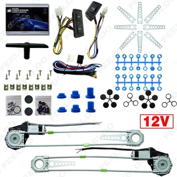 Motobots 1 セットユニバーサル 2-ドア車の自動車電動パワーウィンドウキットと 3 ピース/セットスイッチとハーネス DC12V # FD-4100