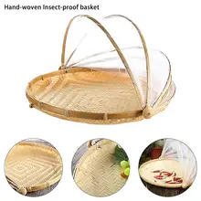 Ручная корзина с защитой от насекомых Пылезащитная Солнцезащитная корзина для борьбы с вредителями хлеб фруктовый Чехол Корзина для пикника с марлевым кухонный инструмент