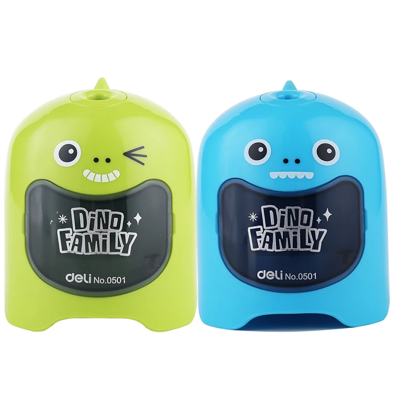 

Deli Pencil Sharpener Kawaii Dinosaur Electronic Pencil Sharpener Pupils Automatic Roller-blades Pencil Sharpener Writing Supply