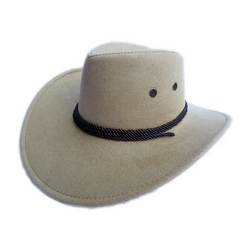 Крутые ковбойские шляпы в западном стиле, мужские кепки с солнцезащитным козырьком, женские шляпы в западном стиле для путешествий, ковбойские 9 видов цветов, YY17059 - Цвет: Beige Cowboy hats