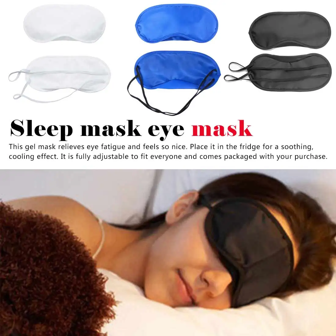 

Cute Eye Aid Travel Rest Eye Cover Sleeping Mask Aviation Sleep Mask Unisex Fashion Portable Elastic Bandage