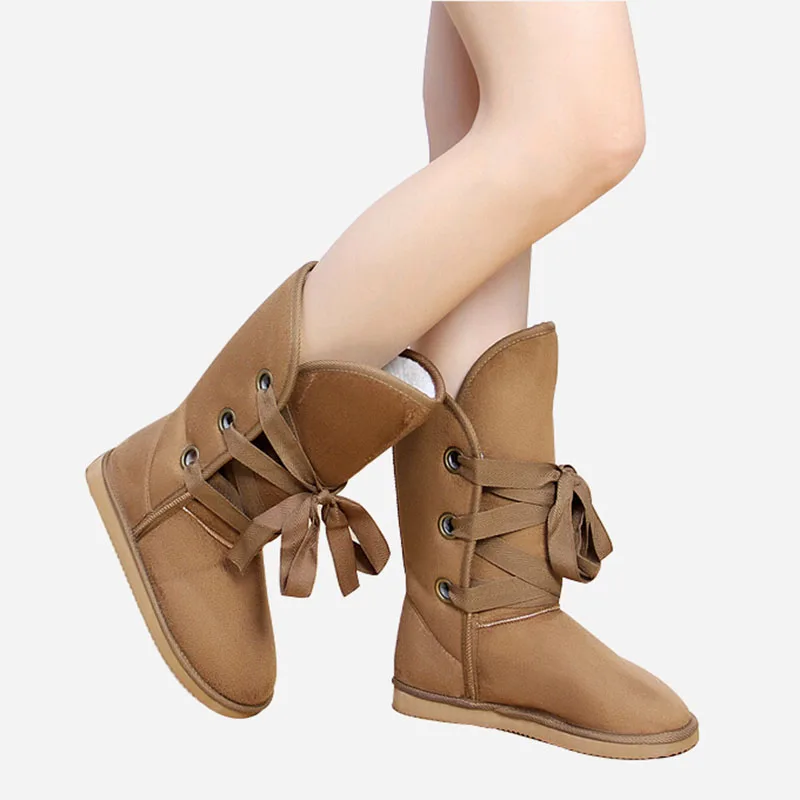 

2015 New Winter Snow Boot Women Man-made Fur Buckle Motorcycle Ankle Boots Shoes size36-40 DJ010