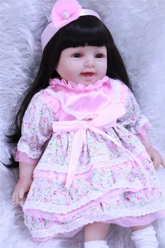 

Silicone Reborn Baby Doll Girls Toys 22Inch Cute Girl Doll For Christmas Gift Lifelike Reborn Kids Toy NPK brand Dolls