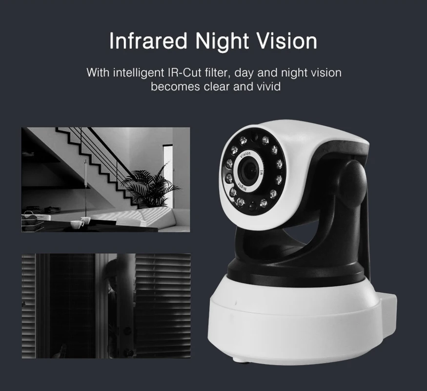 Lintratek Security Wifi IP Camera 720P Wi-fi Surveillance Wireless CCTV Camera PTZ Onvif P2P Baby Monitor 