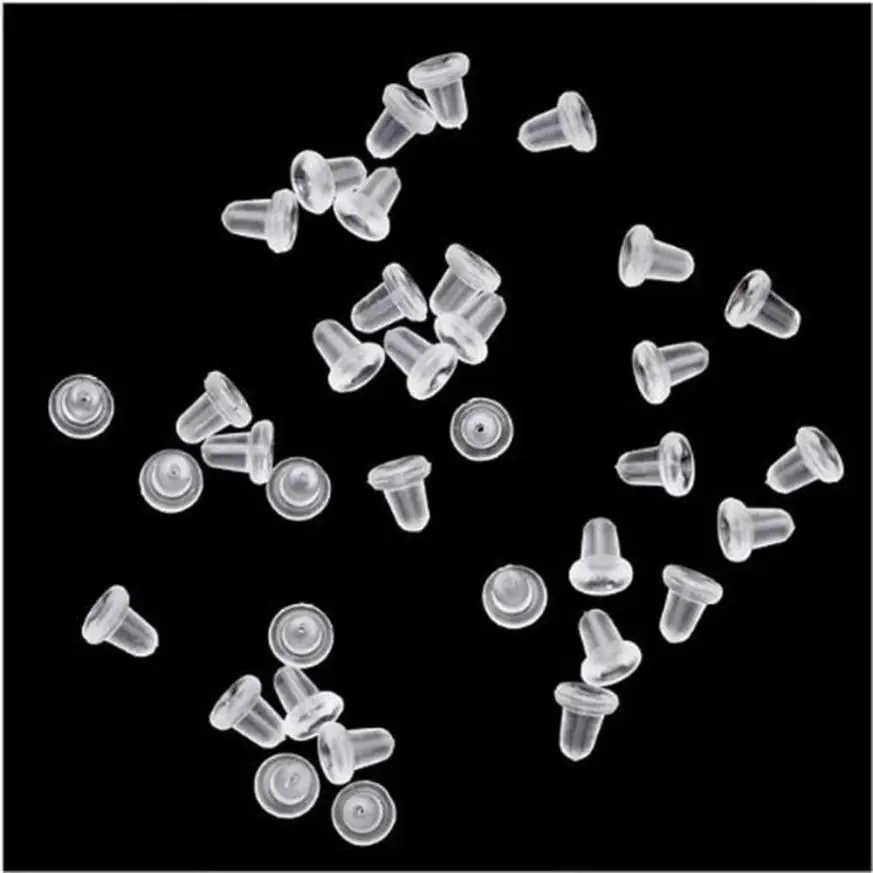 Vivixin 1080pcs Earring Backs Kit – Clear Rubber & Plastic Stopper Backs, 10 Styles
