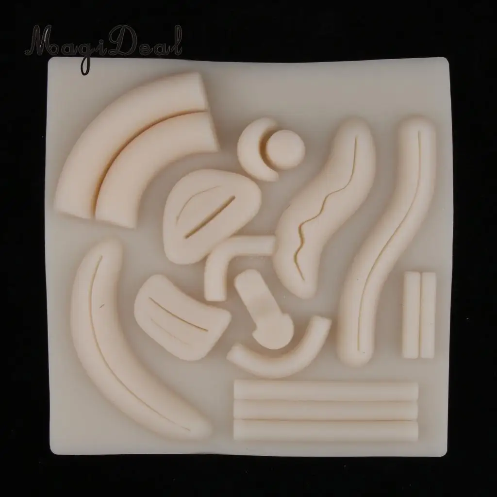 Medical Suture Training Practice Simulation Human Skin Model Pad with Wounds, Teaching Tool