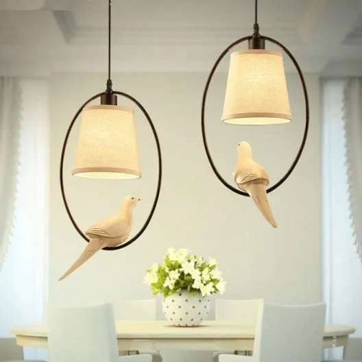 1pc Iron bird Pendant lamp American country Nordic Pendant Lights creative personality Bar Iron bird restaurant aisle FG984 2pcs country retro creative industrial iron pendant lamps nordic new bar coffee aisle balcony glass pendant lights