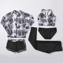 Лучшие продажи в Корейском стиле Для женщин четыре штуки купальный костюм-двойка на молнии, длинные, Гидромайки коробка брюки, танкини, набор, костюм