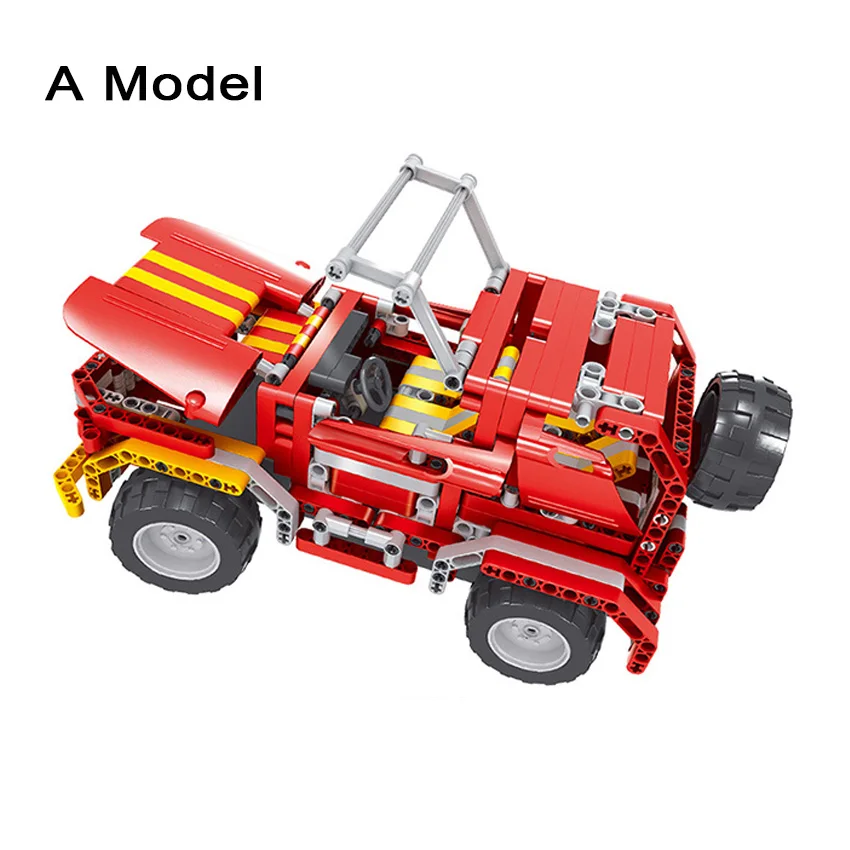 472pcs DIY Technic Build stacking Block Car Kit Transform Jeep to Sport car model RC Car education Set Toy Birthday Gift for kid