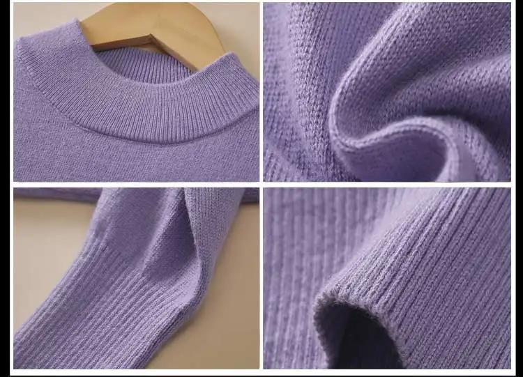 Smpevrg Повседневный однотонный кашемировый женский свитер, тонкий вязаный женский пуловер с высоким воротом, Теплый Женский Топ с длинным рукавом на осень и зиму
