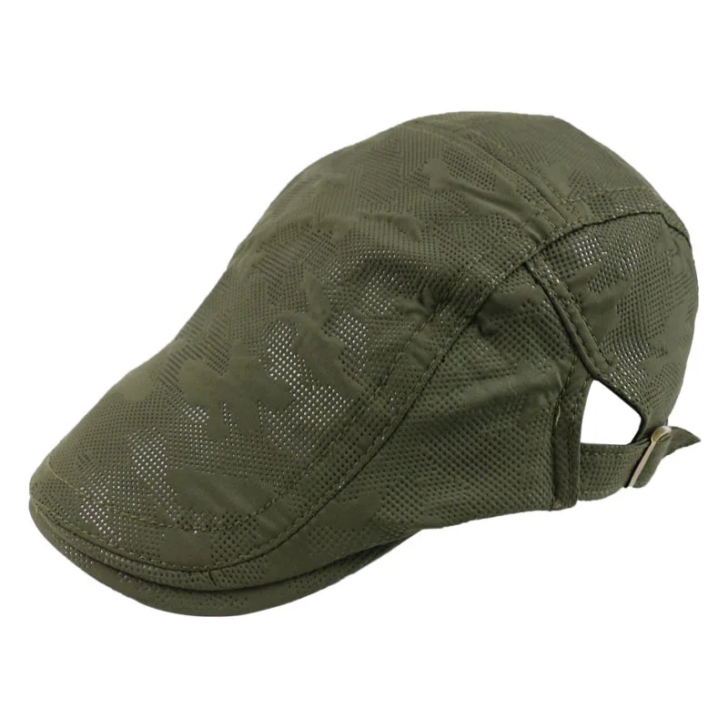 

HUOBAO Summer Men Women Casual Beret Hat Flat Cap Cabbie Newsboy Style Gatsby Hat Adjustable Breathable Boina Mesh Caps