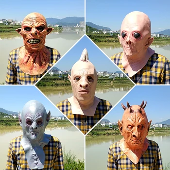 

New Quality Cute Cosplay Funny Cos Alien Mask UFO Extra Terrestrial Latex Mask For Halloween Costume Party