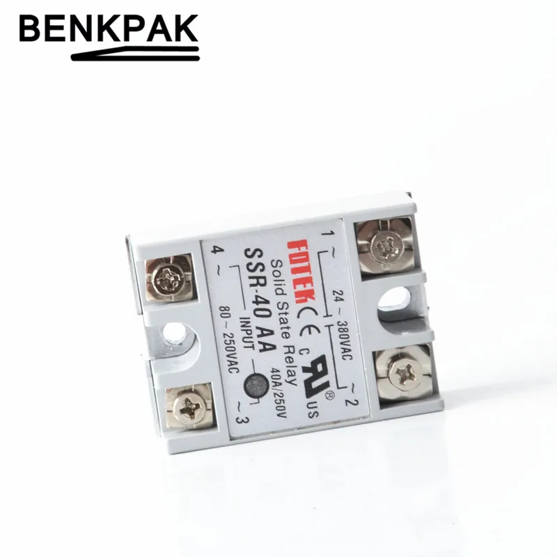 

Manufacturer 40A ssr relay SSR-40AA input 80-250VAC output 24-380VAC FOTEK